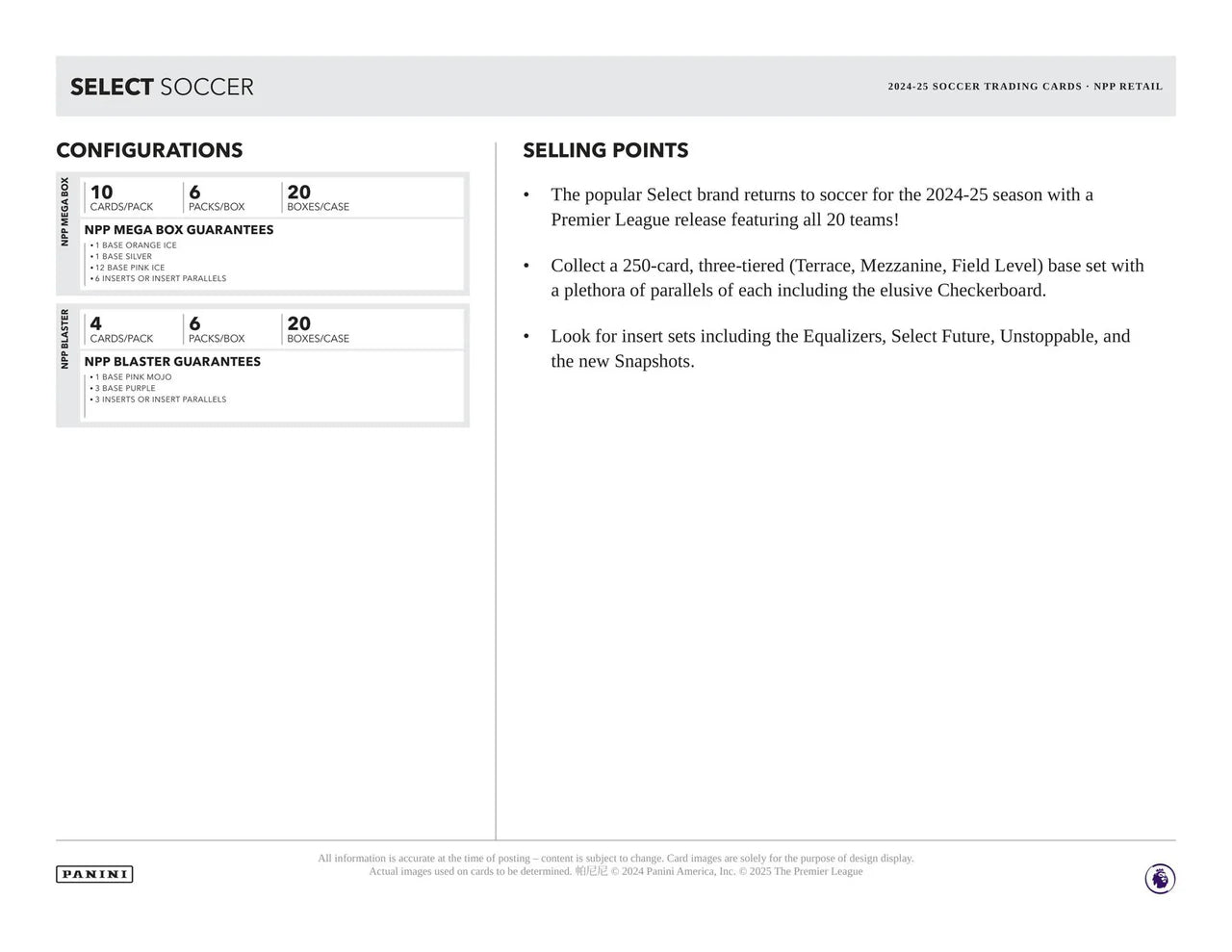 2024/25 Panini Select Premier League EPL Soccer 6-Pack Blaster